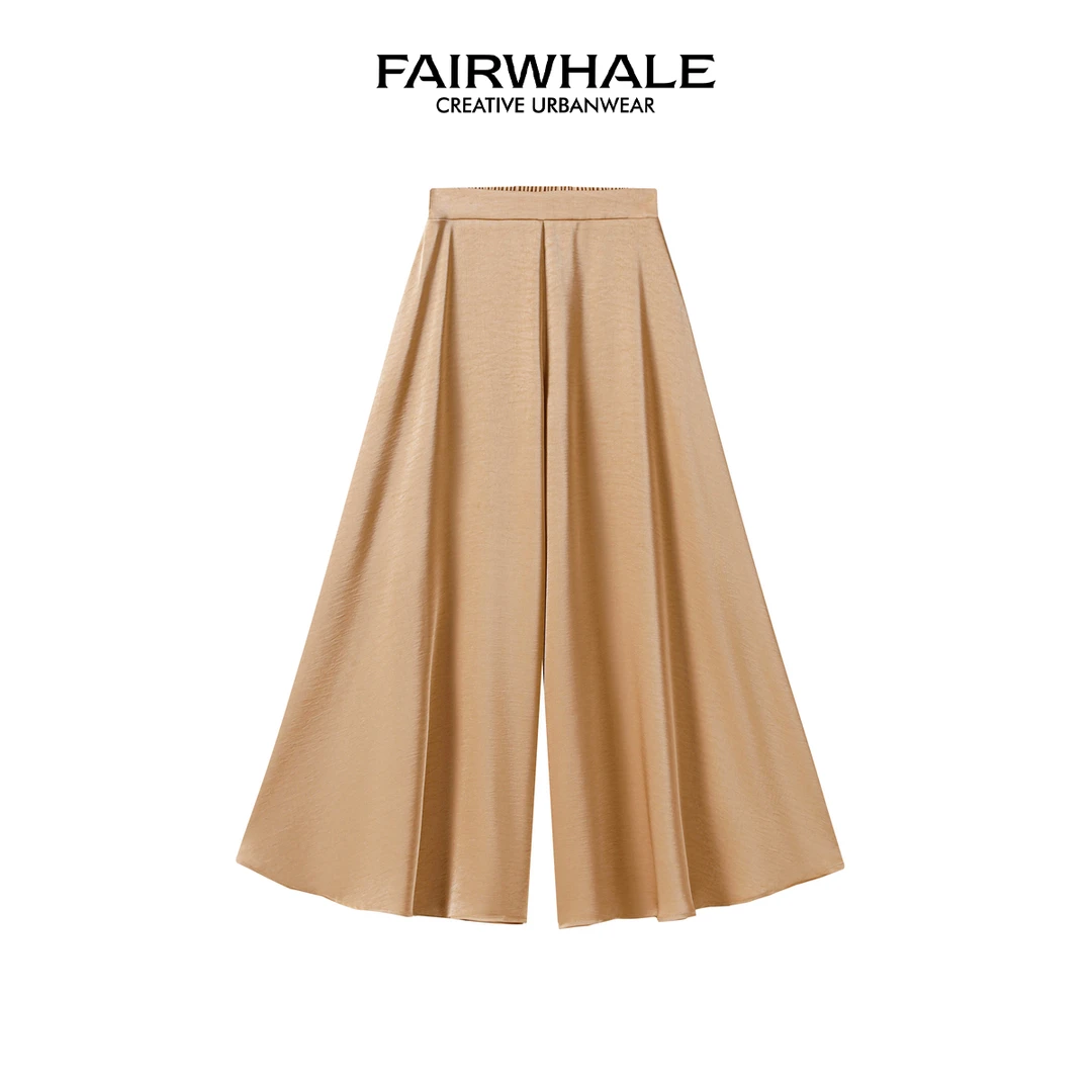 马克华菲夏季宽松阔腿休闲裙裤2025时尚设计感显瘦百搭垂感裤子女