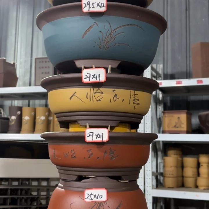 紫砂花盆100-6。