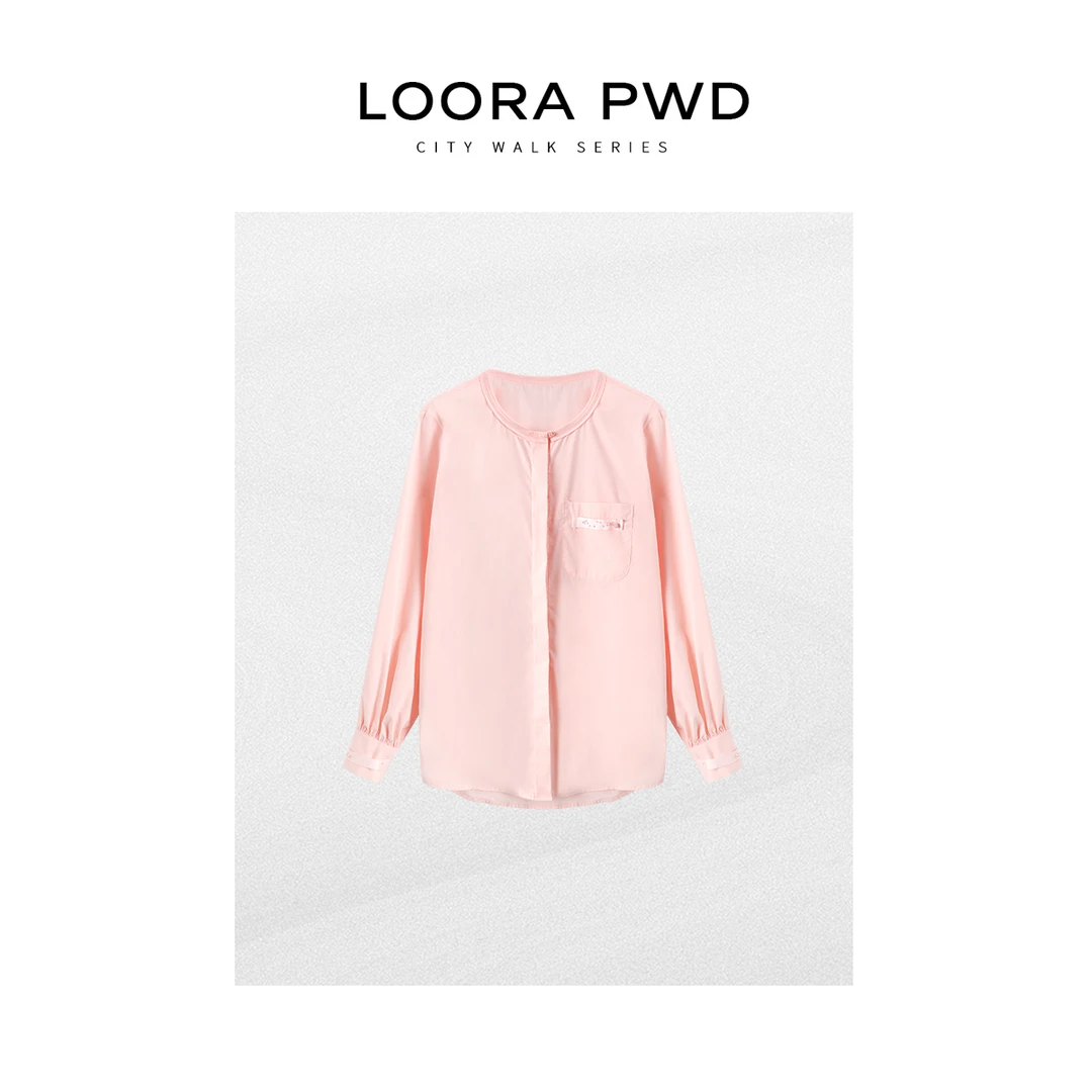 LOORAPWD【人间水蜜桃】全新风格显瘦梭织立领百搭衬衣25CJAA0070N