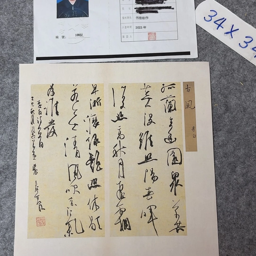 书法中书裴春亮34×34