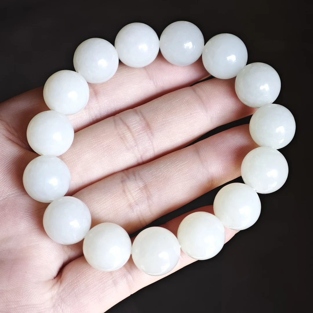 新疆爱思尔和田玉白玉1.4m手串DG0101-02(多样性发货)