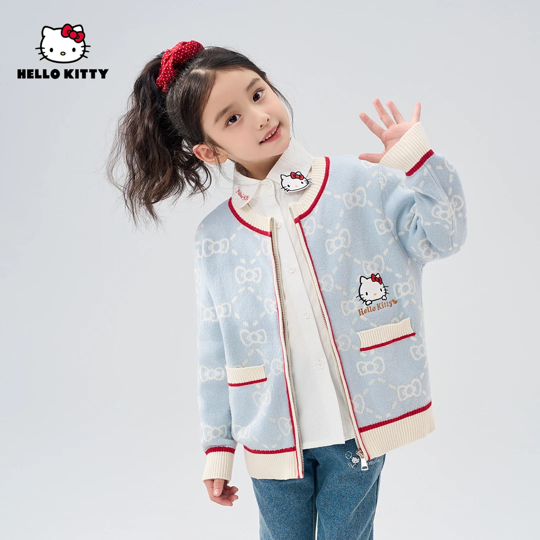 HelloKitty 春季新款大女童衣服儿童开衫毛衣外套AC4427PY113 KT