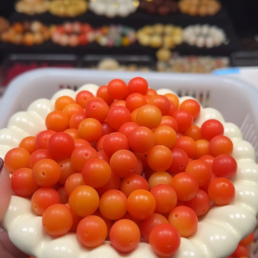 菩提根/象牙果手串卡14金橘圆120颗