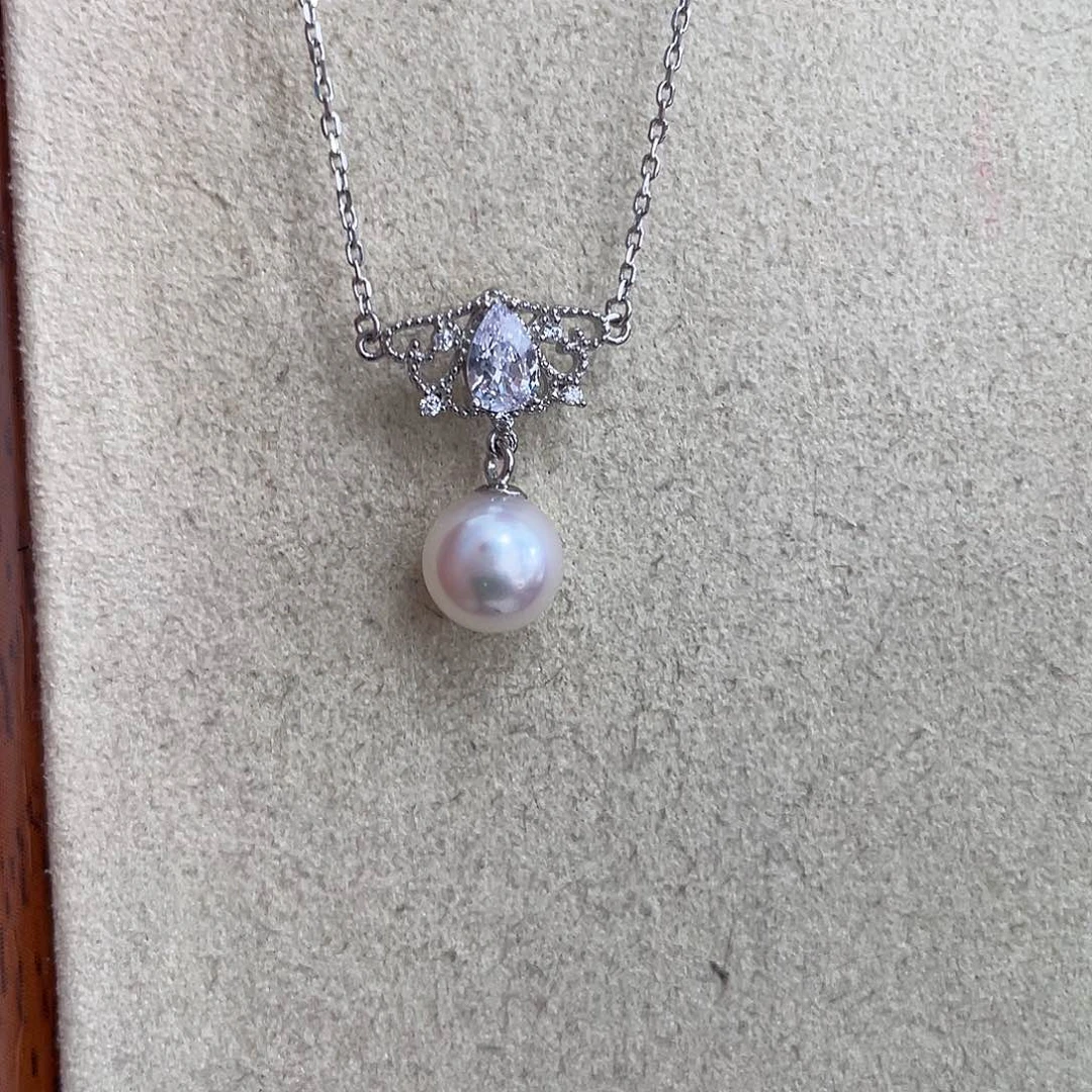 海水珍珠银S925镶嵌颈饰