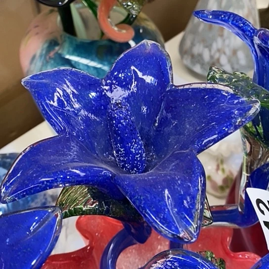 琉璃高度45厘米夜光琉璃百合花