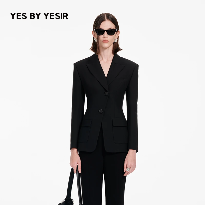 YESBYYESIR叶谦设计师品牌古德伍曼黑色西服西装气质职业正装秋冬