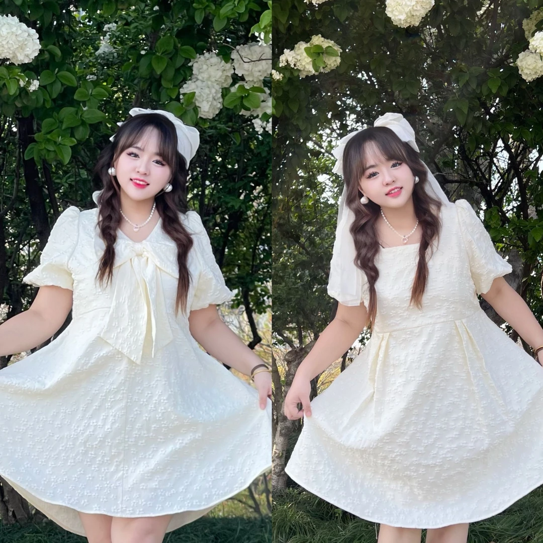 HIHI大码女装【午后花园】2025年夏季显瘦时尚薄款连衣裙WLL274