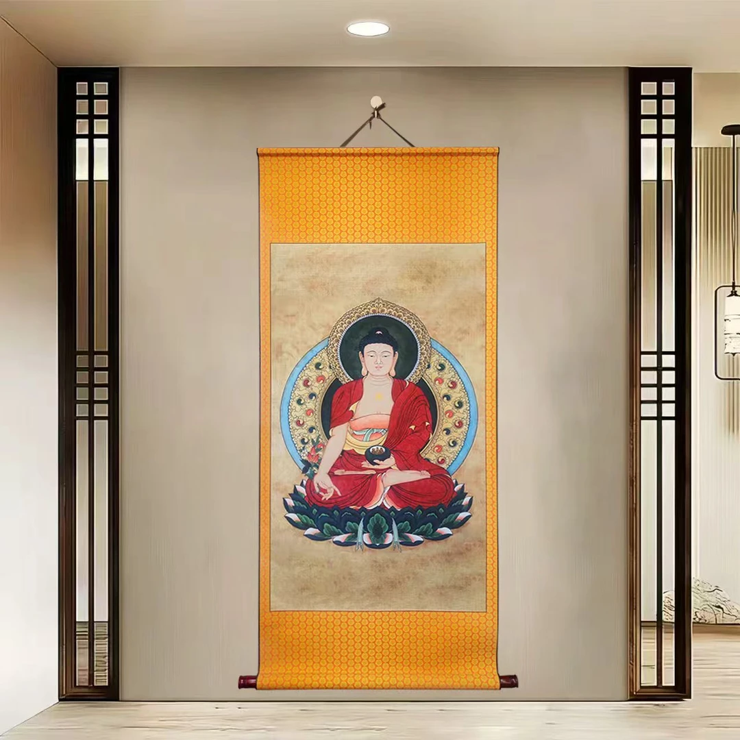 {药师琉璃佛}60x140cm国风卷轴艺术微喷装饰画