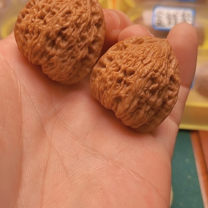 文玩核桃把件34全品野生蟒皮纹
