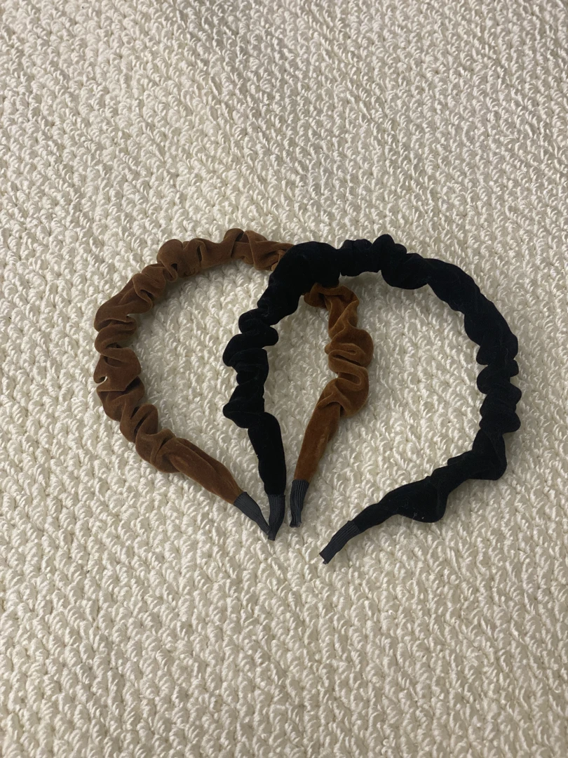 韩国正品 丝绒褶皱不规则发箍（N0退～）