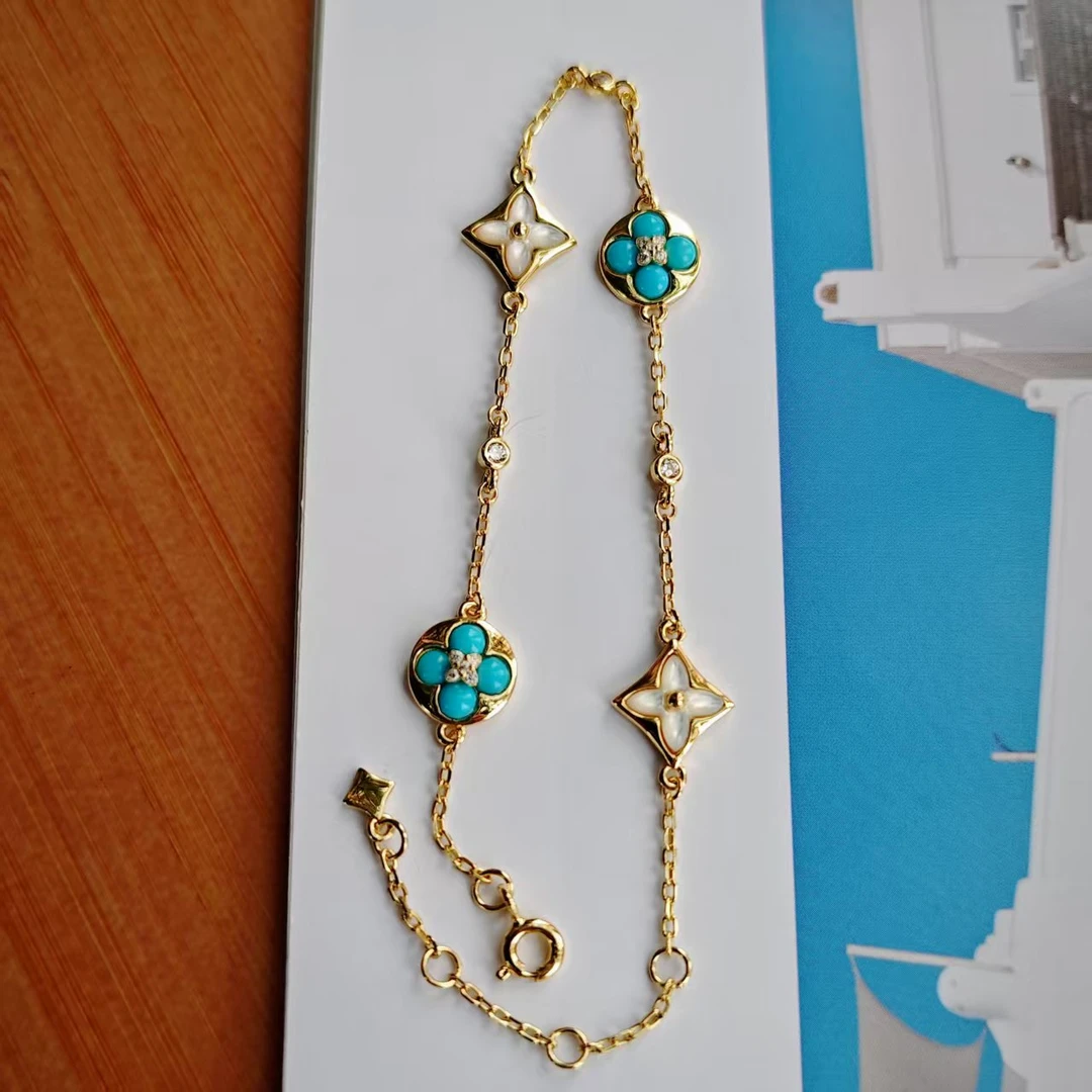 S925银绿松石手链精美时尚百搭