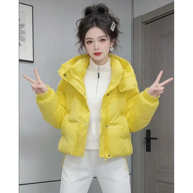 欧货时尚减龄百搭连帽棉服外套秋冬新款大码胖MM休闲加厚保暖棉衣