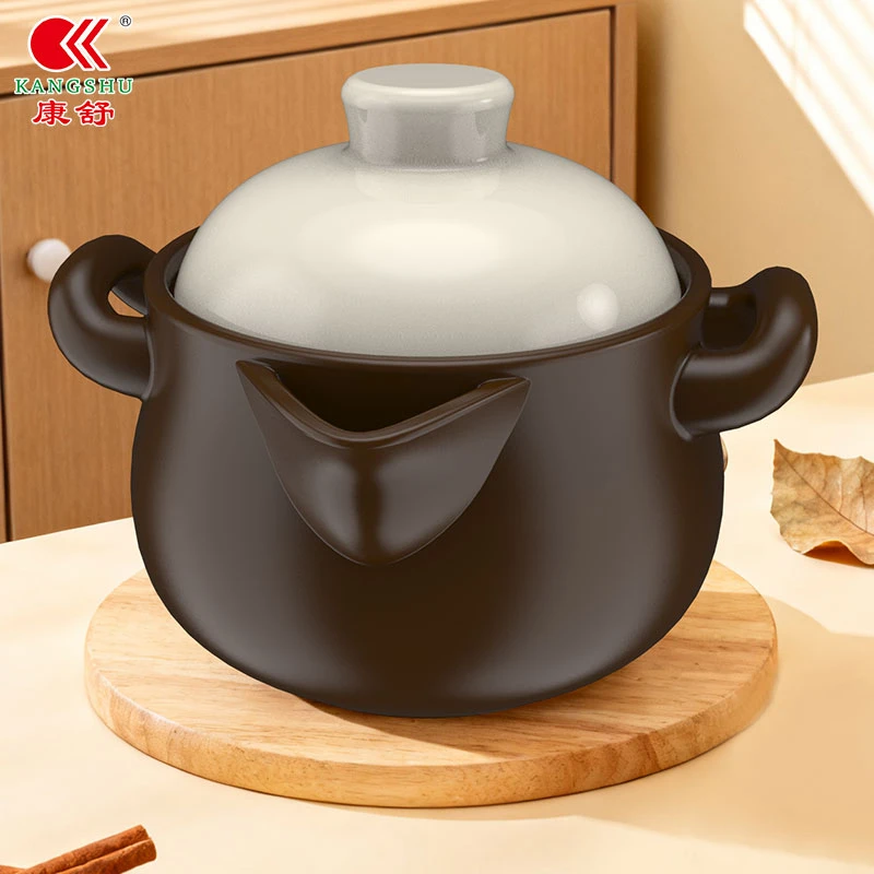 【自营】康舒陶瓷药罐耐高温明火直烧燃气砂锅药膳壶养生中药罐