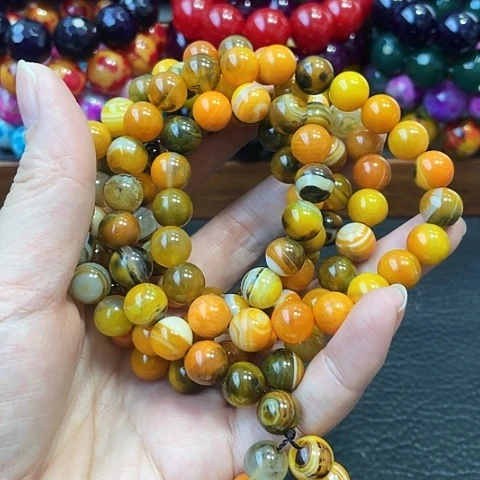 玛瑙未镶嵌手饰牛黄108