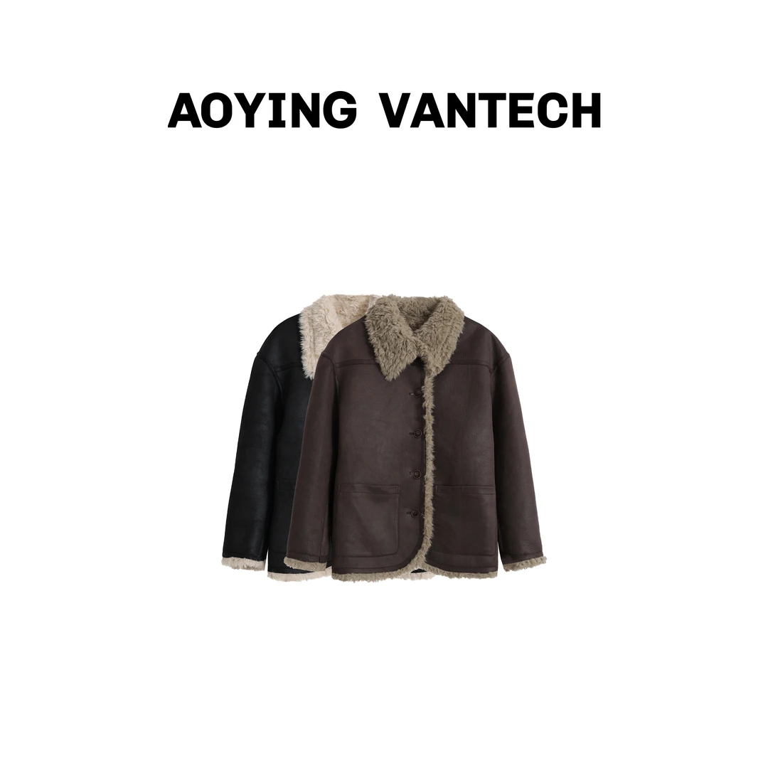 AOYING VANTECH【复古巴恩】两面穿毛毛保暖秋冬外套
