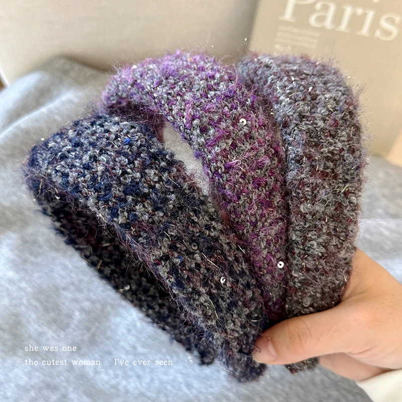 秋冬毛绒亮片宽边发箍女2025新款百搭发卡高颅顶显脸小头箍头饰品