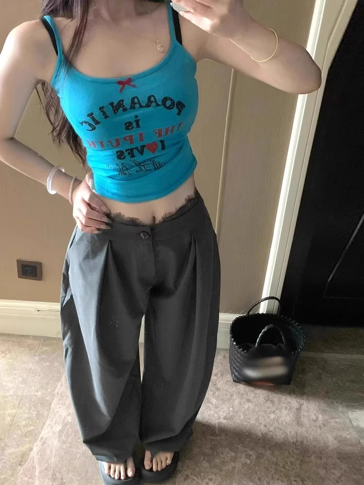 微胖美式复古辣妹小吊带背心女夏季内搭外穿修身显瘦性感短款上衣