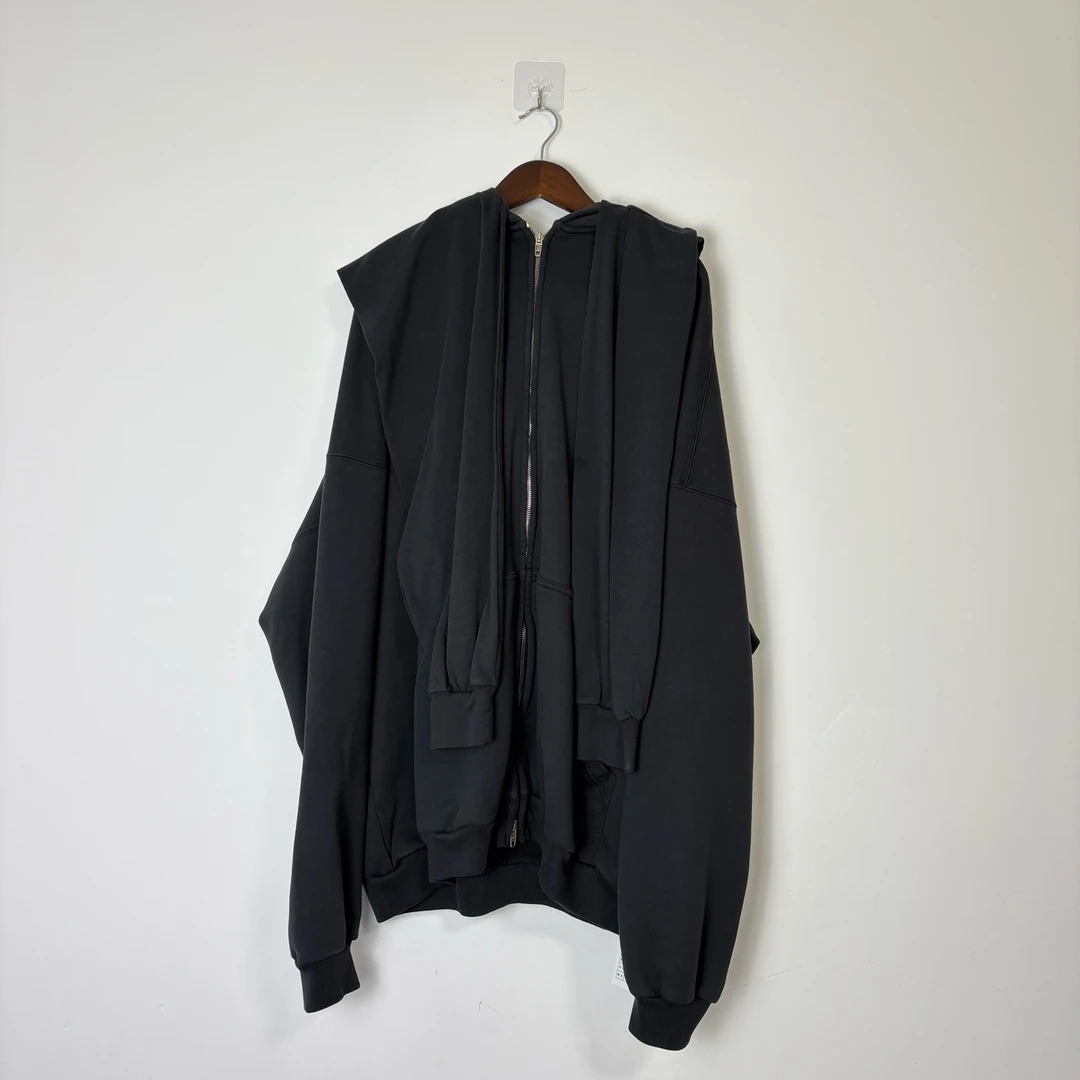 未使用 Balenciaga/巴黎世家 (vd)24FW假两件四袖双帽卫衣3码0057