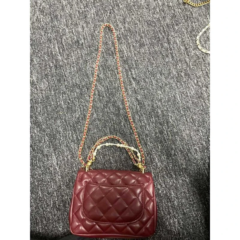 时尚新款真皮女包小斜挎包 10700 红色