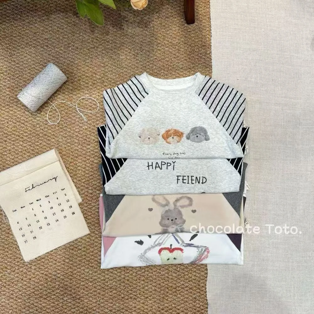 【Toto新款】四宫格牛奶奶牛米色打底衫