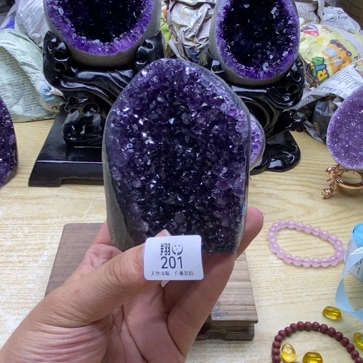 银S925镶嵌紫晶大型摆件（非配饰）