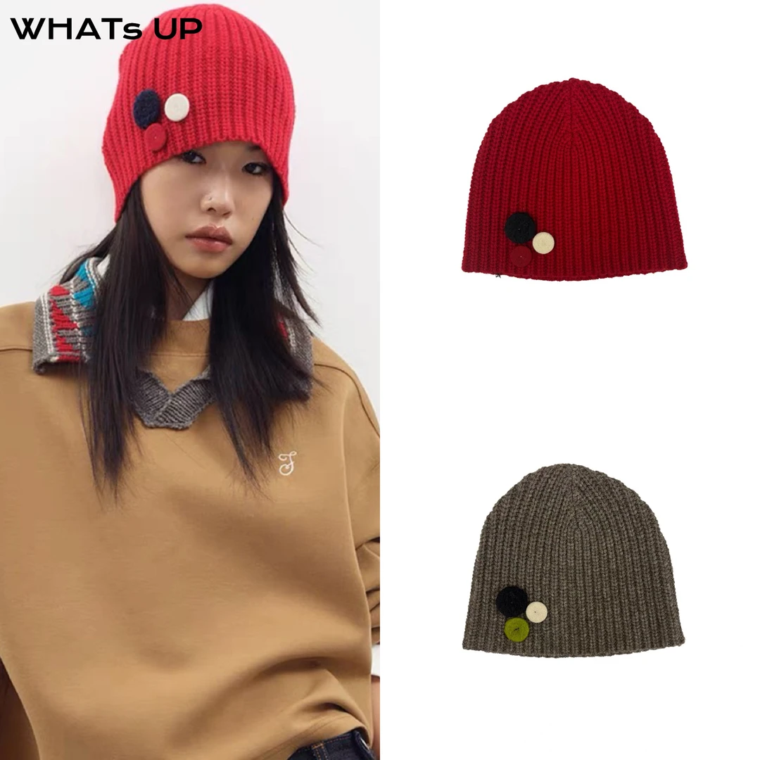 JUNWEILIN 25FW 设计师品牌 针织帽 WHATsUP