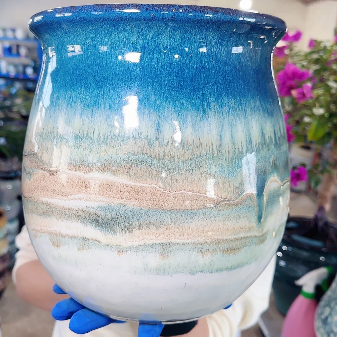 紫砂花盆高25口22