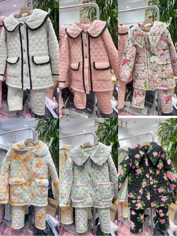 新品儿童家居服睡衣加绒加绒