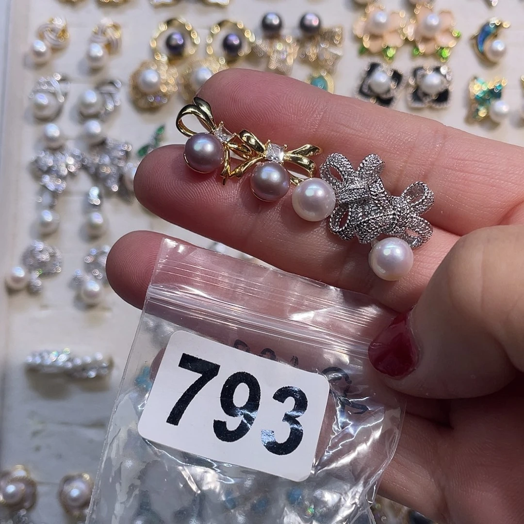 合金淡水珍珠耳饰