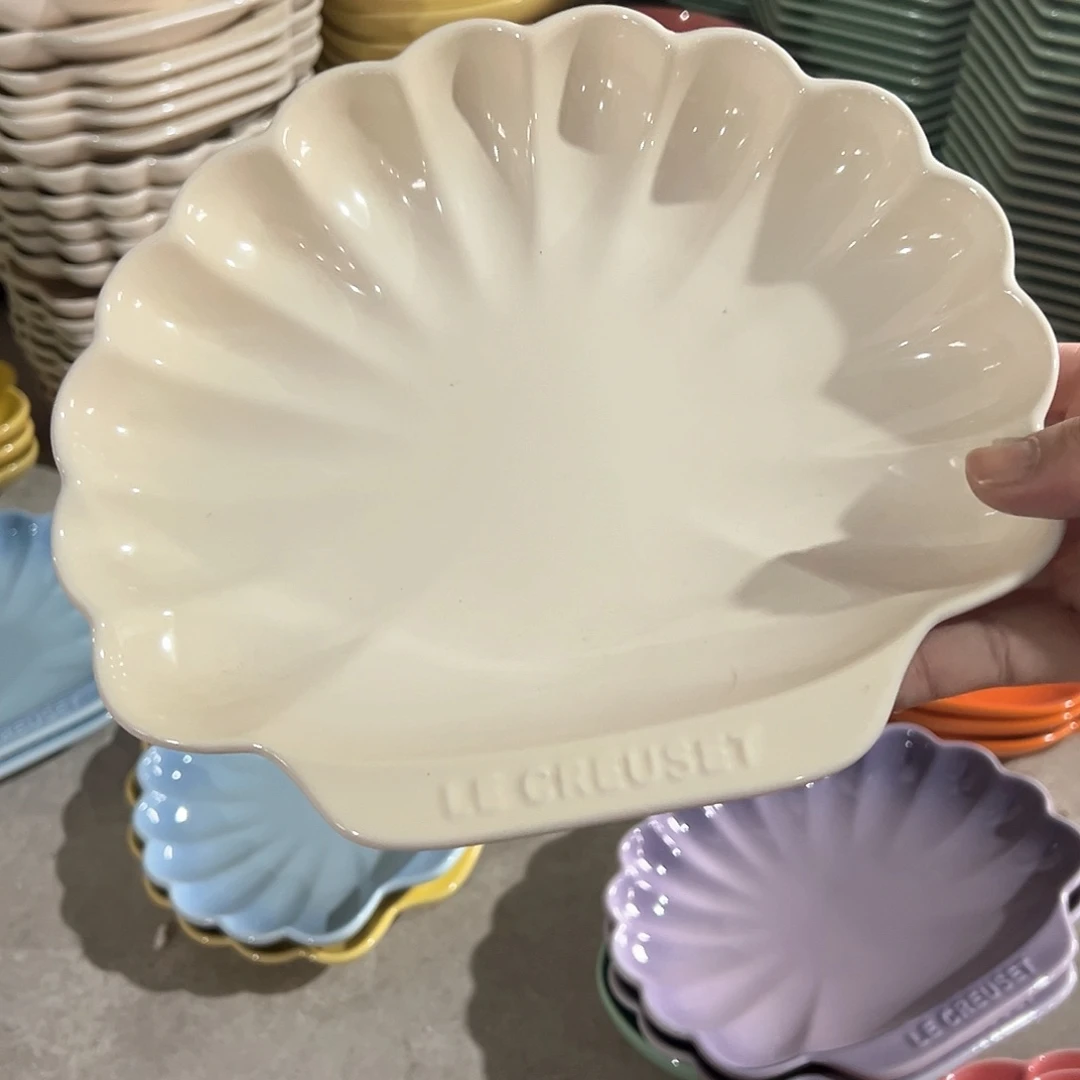 陶瓷 ++贝壳盘 奶白色色色