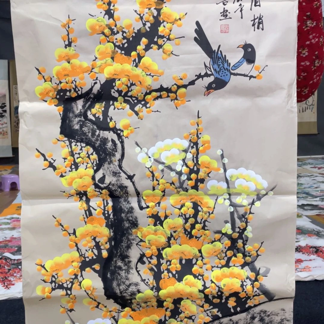 国画国画作品画心画画作品一个