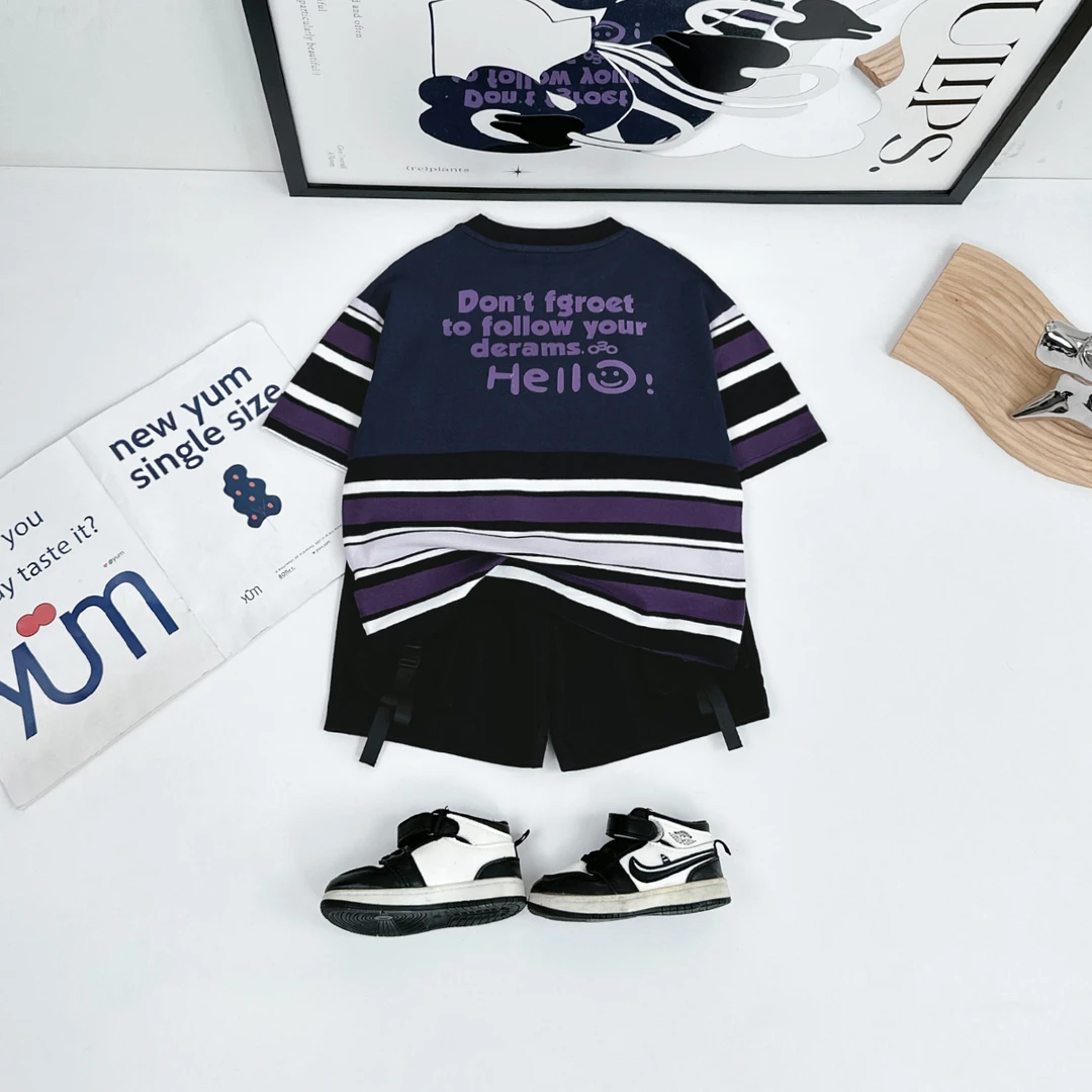 儿童夏短袖T恤夏季男童上衣2025新款夏装潮 HZ25389 悠悠童话童装