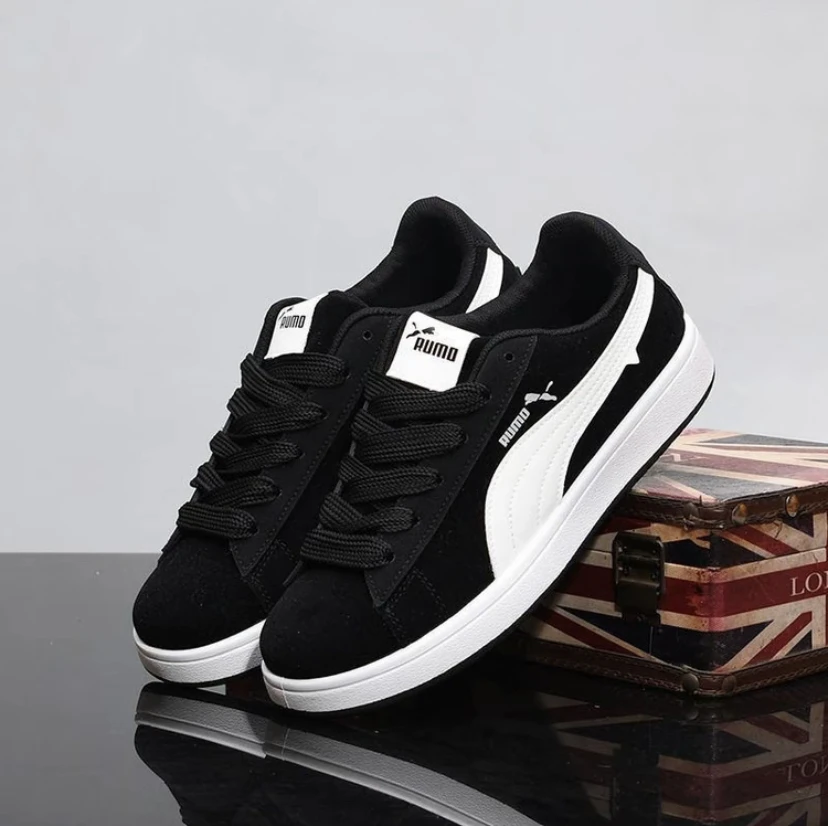 男女同款时尚韩版透气低帮潮鞋黑金复古情侣板鞋休闲鞋春季减震