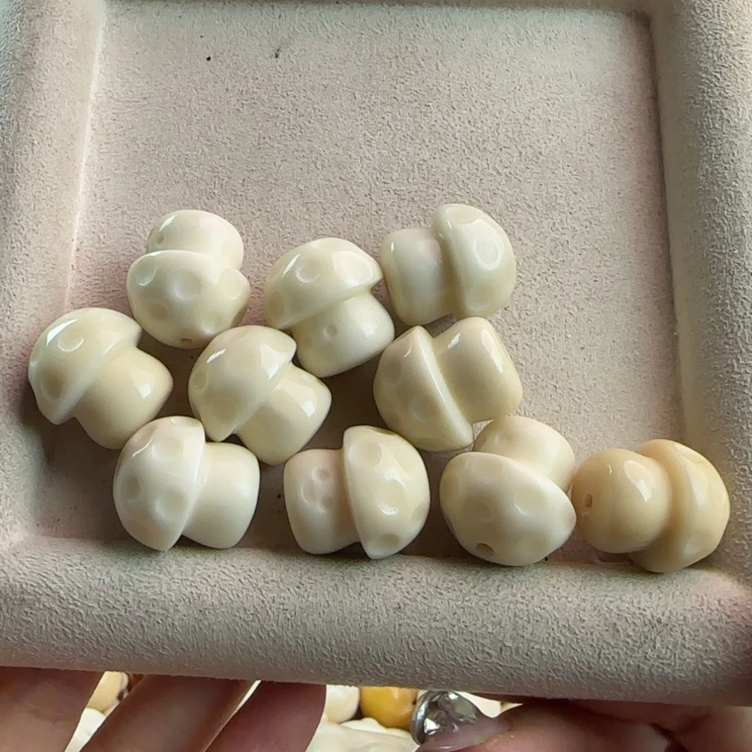 手串菩提根/象牙果微瑕疵牙果白蘑菇10颗
