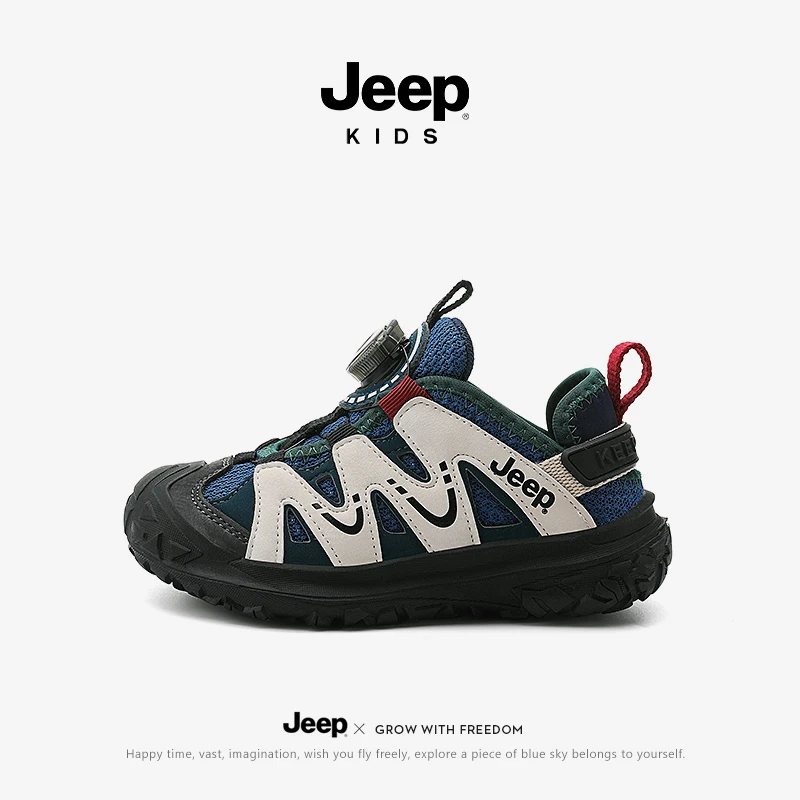 jeep男童鞋子防滑登山鞋2025新款夏季透气童鞋网面运动鞋儿童网鞋