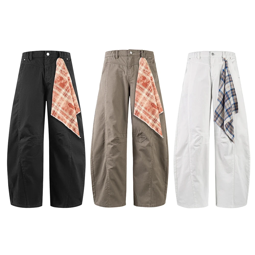 夏季薄款休闲裤男复古美式弯刀薄新款潮牌宽松直筒工装裤休闲长裤