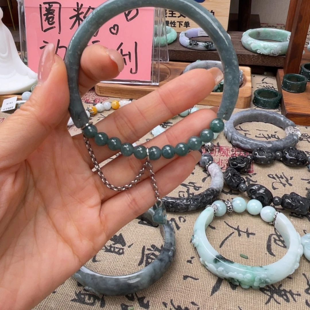 翡翠未镶嵌手链手镯