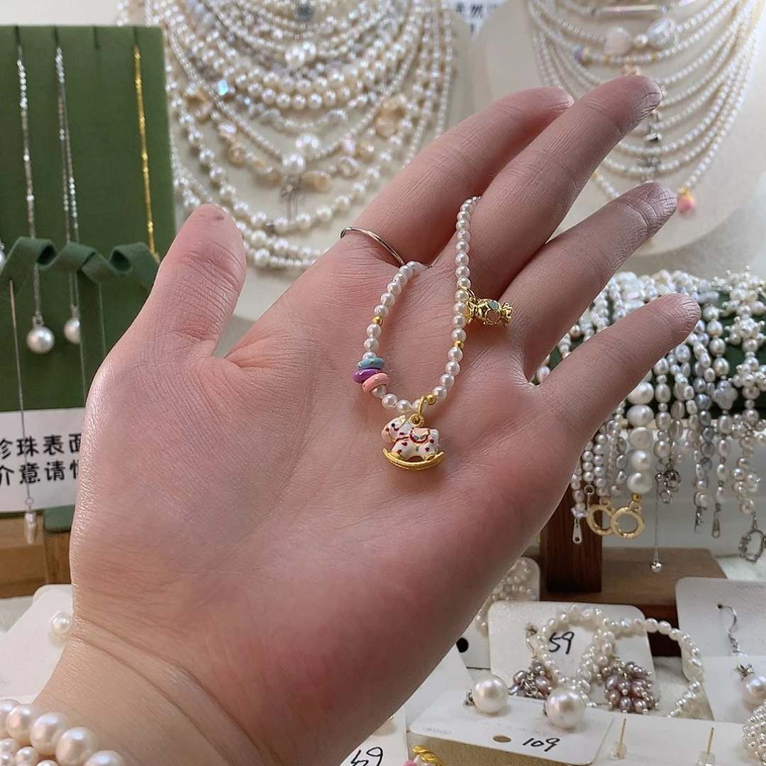 银S925镶嵌手绳淡水珍珠