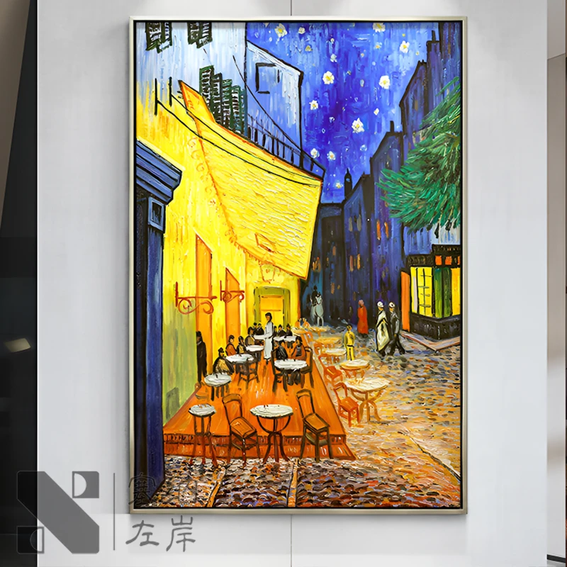 梵高名画客厅背景墙装饰画玄关入户走廊卧室抽象高级感装饰挂画