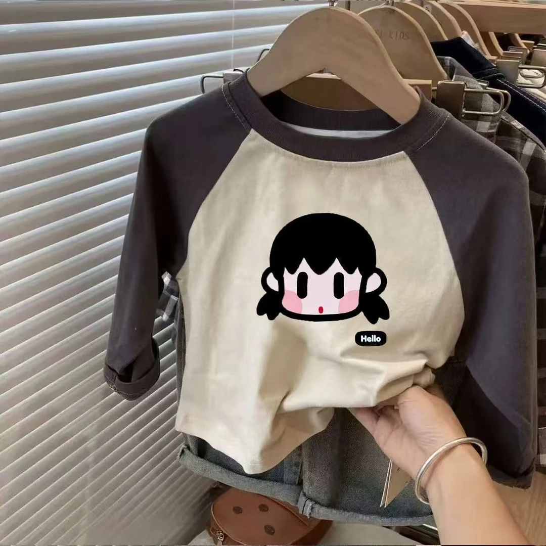 女童宝宝T恤长袖打底衫宝宝可爱卡通休闲上衣童装男童休闲T恤春装