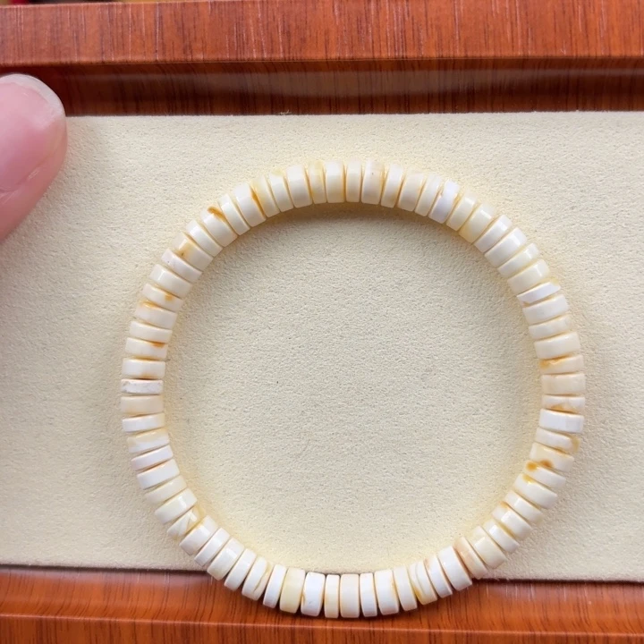 真***发未镶嵌琥珀裸石6.3mm瓷白精工药片