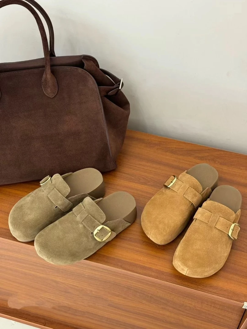 秋季吐司~包头勃肯鞋软底泡芙一脚蹬踩屎感半拖鞋2635-1/B12