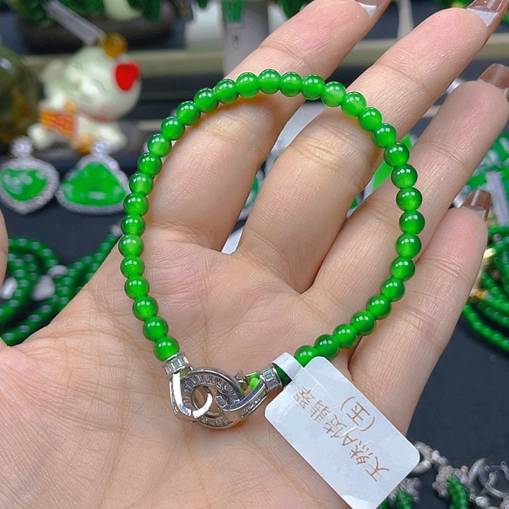 未镶嵌手链翡翠?***?翡翠正阳绿5