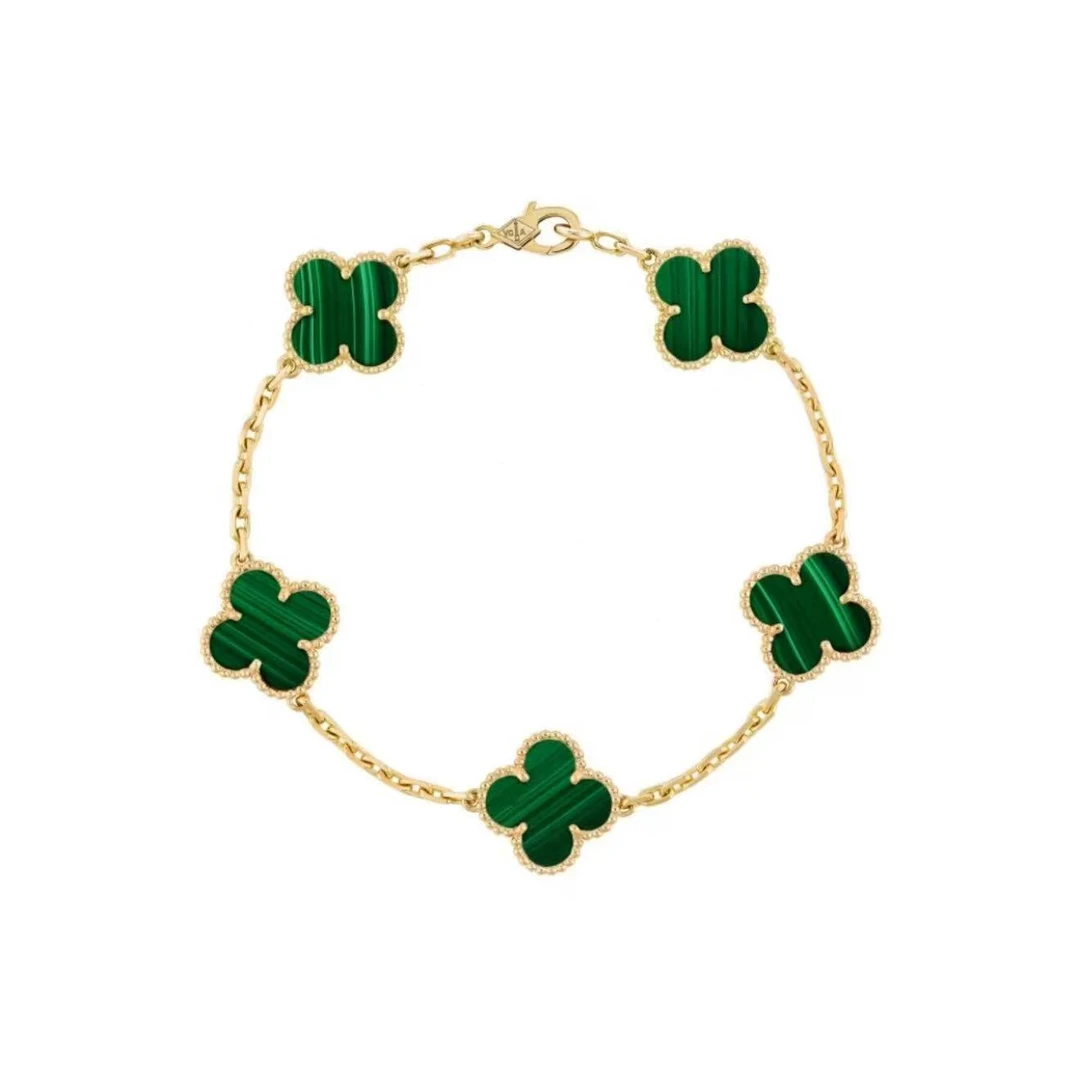 【逸炫珠宝】 18K金 【五花手链】绿色经典百搭时尚手链