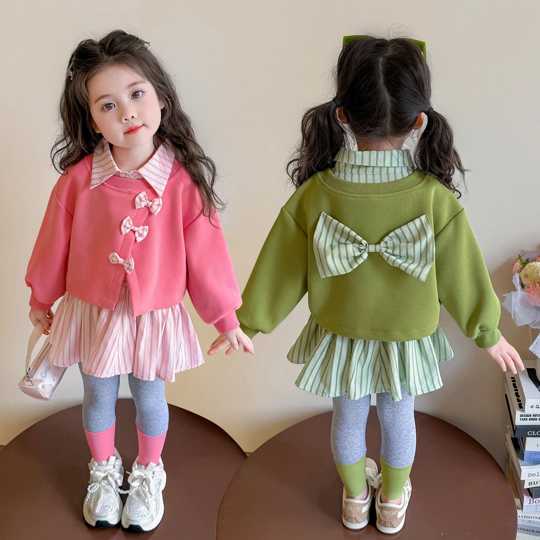 女童套装洋气甜美儿童卫衣打底裤两件套小女孩宝宝春秋装2025新款