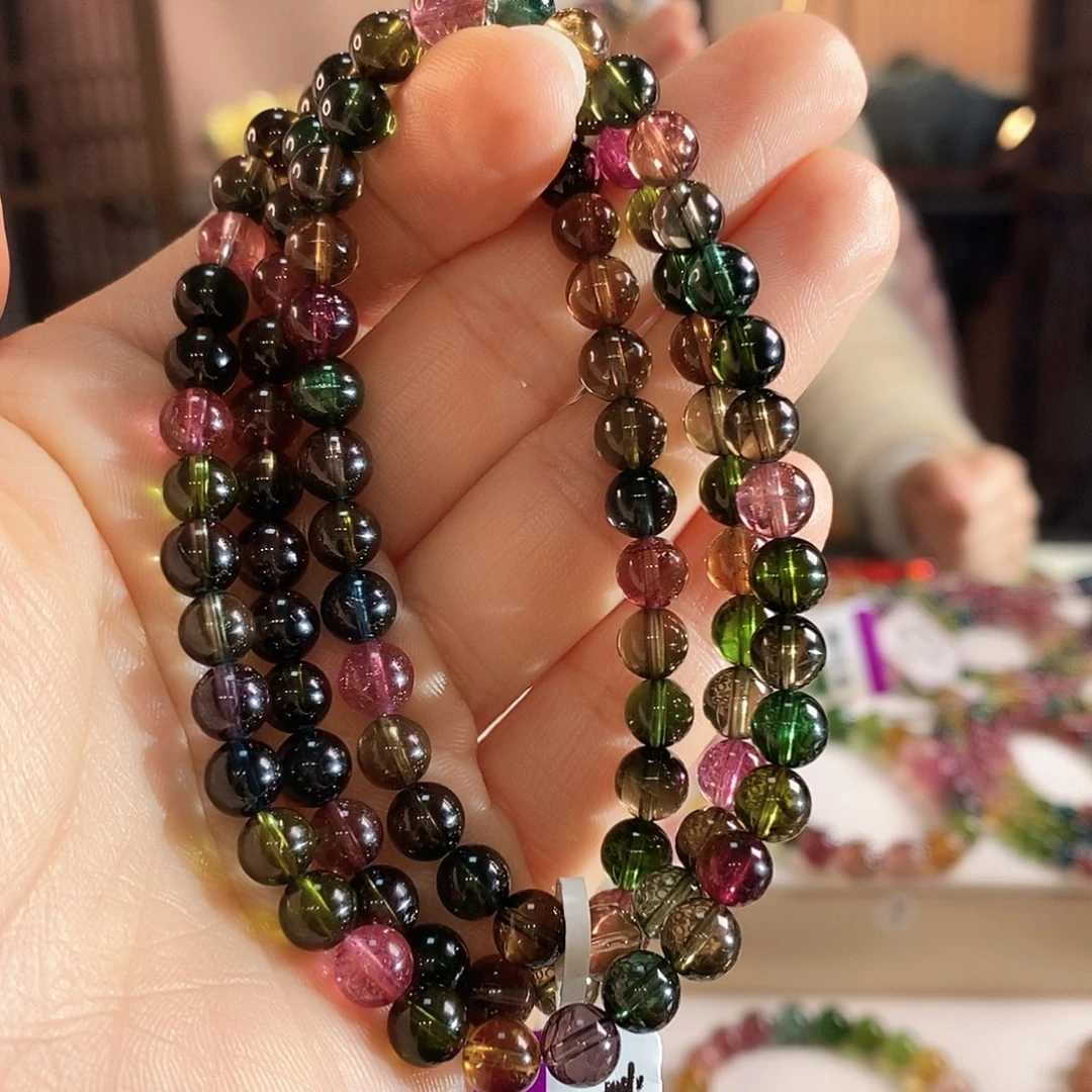 手链未镶嵌碧玺G2374三圈颜色微差