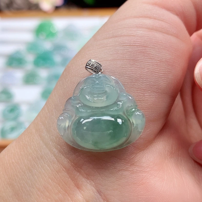 【闪购商品】翡翠18K金镶嵌吊坠(赠链)