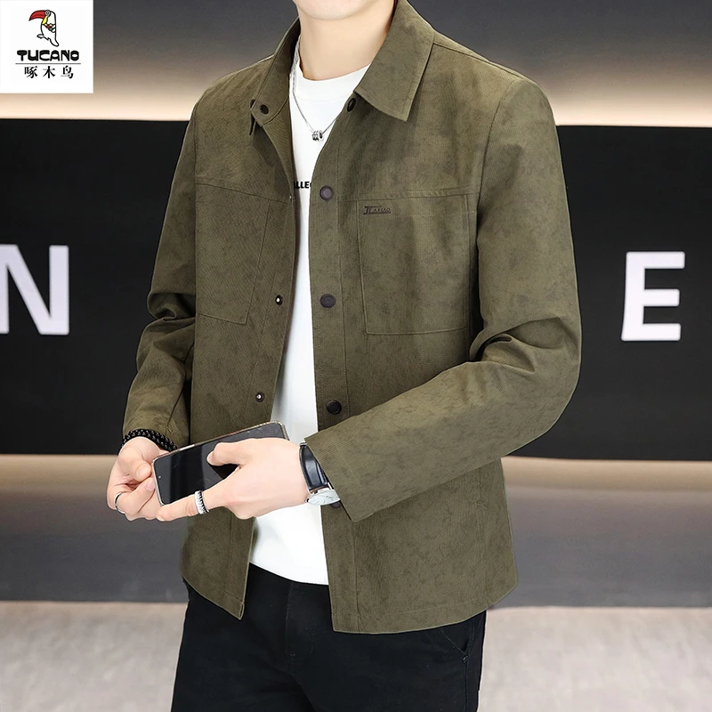 TUCANO/啄木鳥男春季修身薄款男士轻奢百搭翻领夹克外套休闲帅气
