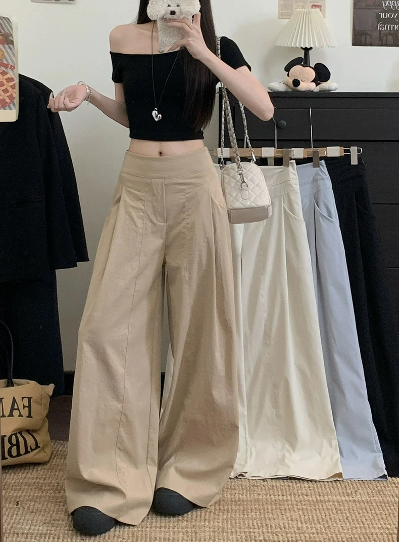 （原版+运费险）韩系慵懒感汽球裤2025早秋新款宽松简约阔腿长裤