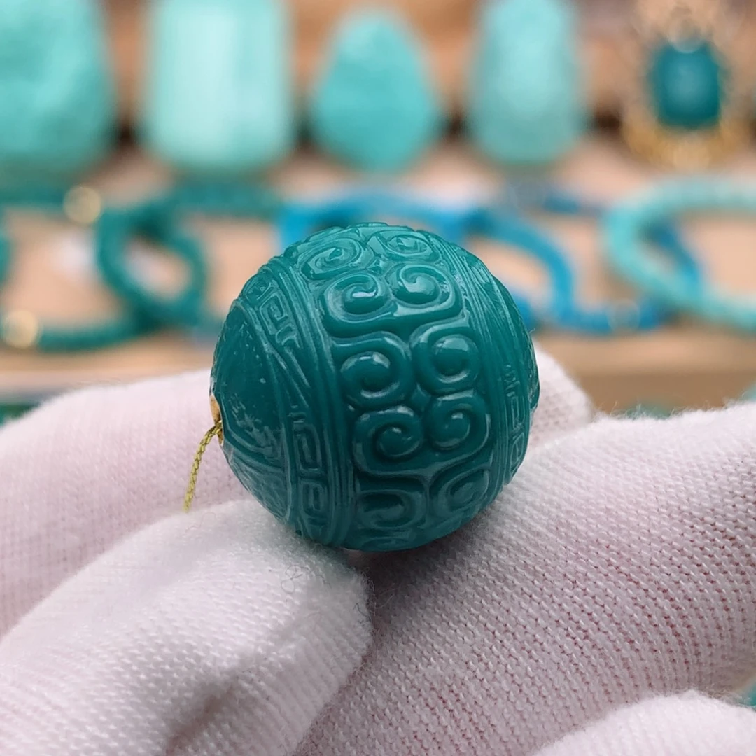 绿松石珠宝奇石未镶嵌17.1mm